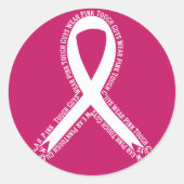 Stevige jongens Draag het bewustzijn van roze bors Ronde Sticker (Voorkant)