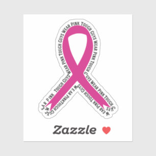 Stevige jongens Draag het bewustzijn van roze bors Sticker