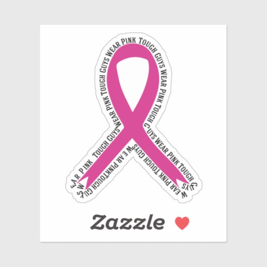 Stevige jongens Draag het bewustzijn van roze bors Sticker (Vel)