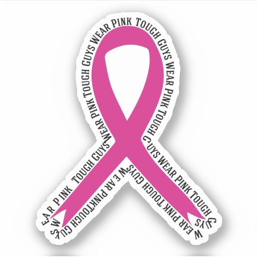 Stevige jongens Draag het bewustzijn van roze bors Sticker (Voorkant)