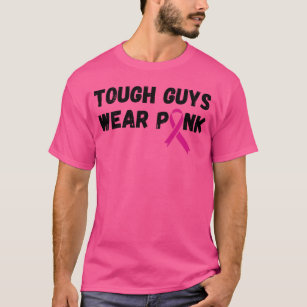 Stevige jongens Draag het bewustzijn van roze bors T-shirt