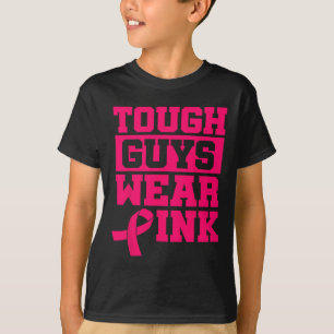 Stevige jongens Draag Roze Borstkanker Man B T-shirt