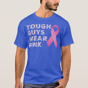 Stevige jongens Draag roze borstkankerbewustzijn R T-shirt