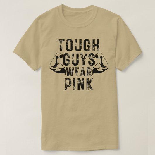 Stevige jongens Draag roze borstkankerbewustzijnsb T-shirt (Design voorkant)