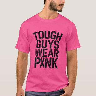 Stevige jongens Draag roze borstkankerbewustzijnsM T-shirt