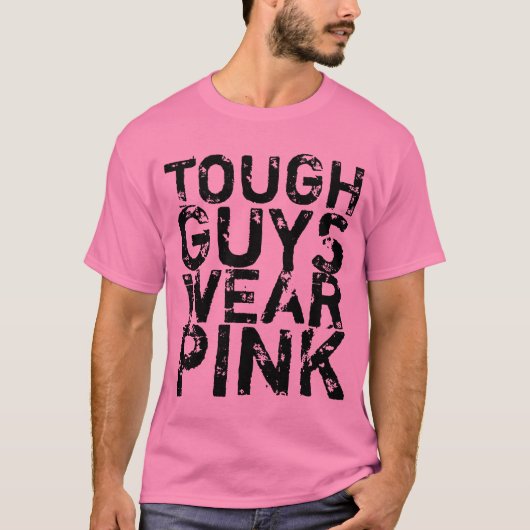 Stevige jongens draag roze, grappige overhemd t-shirt (Voorkant)
