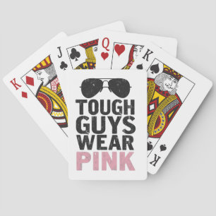 Stevige jongens Draag roze grappige roze kleurenov Pokerkaarten