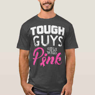 Stevige jongens Draag roze lintjes borstkankerrecl T-shirt