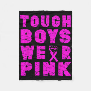 Stevige jongens Draag roze roze roze borstkanker Fleece Deken