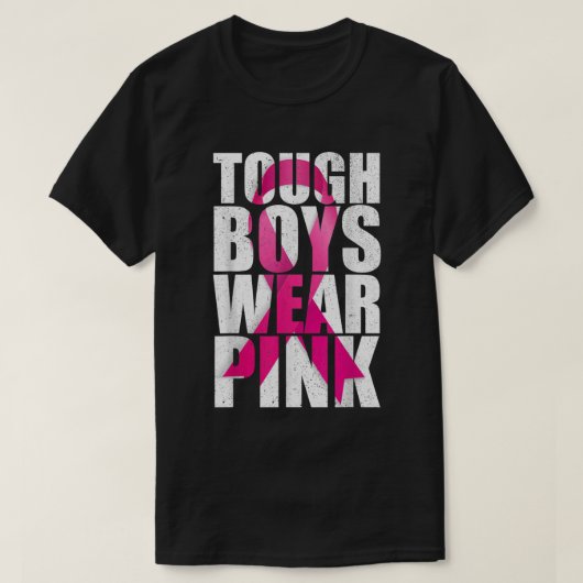Stevige jongens Draag roze roze roze borstkanker T-shirt (Design voorkant)