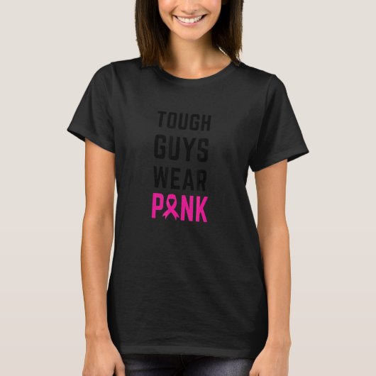 Stevige jongens Draag Roze Roze Roze Roze T-shirt (Voorkant)