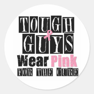 Stevige jongens Draag roze voor de kuur Ronde Sticker
