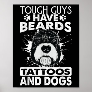 Stevige jongens hebben Tattoos en honden Poster