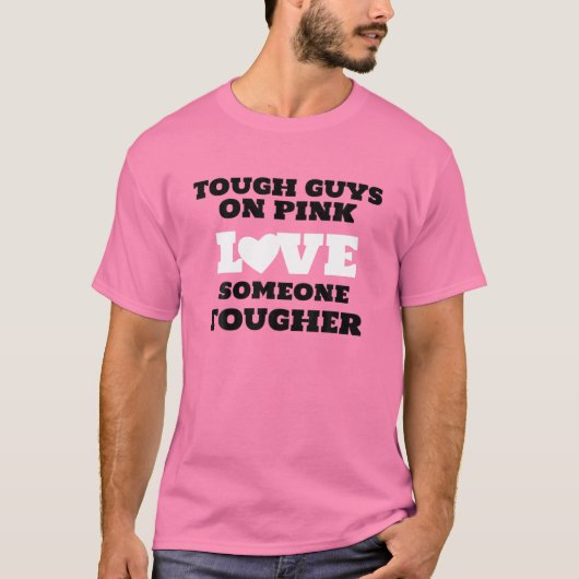 Stevige jongens op roze liefde iemand die beter ka t-shirt (Voorkant)