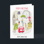 Stevige kerst uit Londen Feestdagen Kaart<br><div class="desc">Met de inwoners van Londen in gedachten,  stuur je kerstwensen met deze gestileerde plattegrond van London Town,  Engeland met beroemde landmerken,  taxi,  bus,  telefoondoos en personages. Eenvoudig aan te passen met uw groet aan de voorzijde en aan de binnenkant.</div>