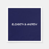 Stevige Kleur DIY BG, Naam Monogram - Navy Blue Servetten (Voorkant)