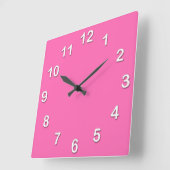 Stevige Kleur: Hete Roze #2 Vierkante Klok (Hoek)