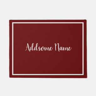 Stevige Kleur Modern Basic Bourgondië Wit Monogram Deurmat