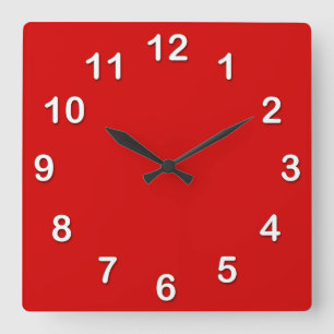 Stevige Kleur: Rood Vierkante Klok