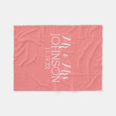 Stevige kleuren-koraalpeach - Mr & Mrs Wedding Fav Fleece Deken (Voorkant (Horizontaal))