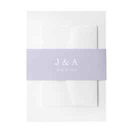 Stevige Lavendel Paarse Pastel Monogram Bruiloft Uitnodigingen Wikkel