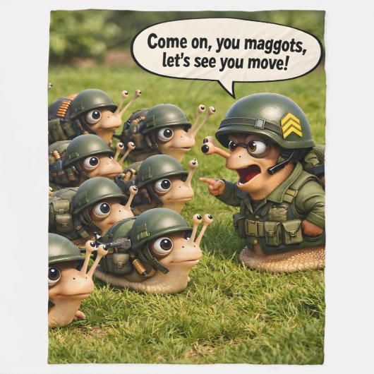 Stevige leger slakken drill sergeant vliesdeken fleece deken (Voorkant)