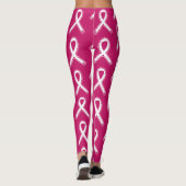 Stevige meisjes Draag roze borstkankerbewustzijn Leggings (Achterkant)