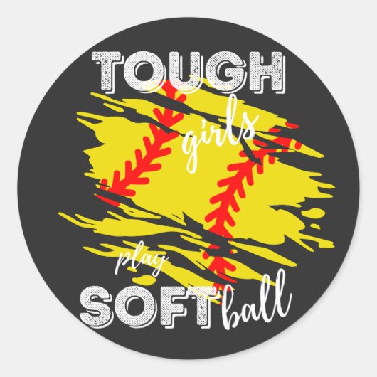 Stevige meisjes spelen softball-sticker ronde sticker (Voorkant)