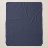 Stevige Navy Blue Sherpa Deken voor Ultieme Comfor (Voorkant)