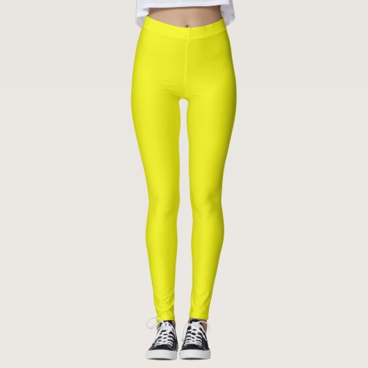 Stevige Neon Geel Leggings (Voorkant)