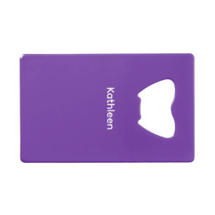 Stevige Paarse Flesopener Aangepaste Tekst Bar Sle Creditkaart Flessenopener