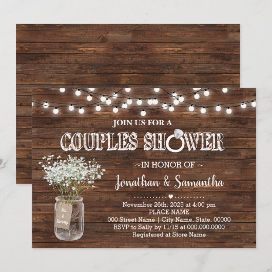 Stevige paren douchekamer voor een kapotte bruilof kaart (Voorkant / Achterkant)