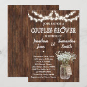 Stevige paren douchen land schuur bruiloft kaart (Voorkant / Achterkant)