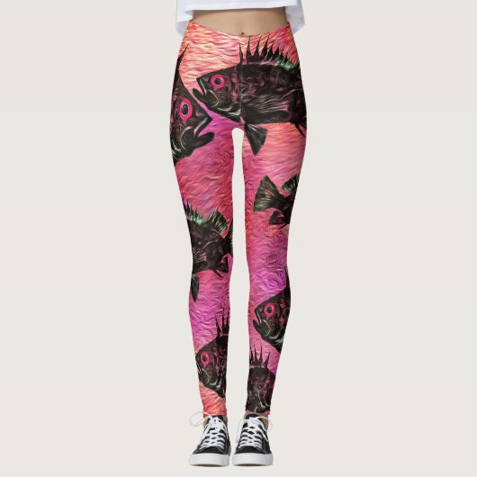 Stevige quillback op roze - Leggings (Voorkant)