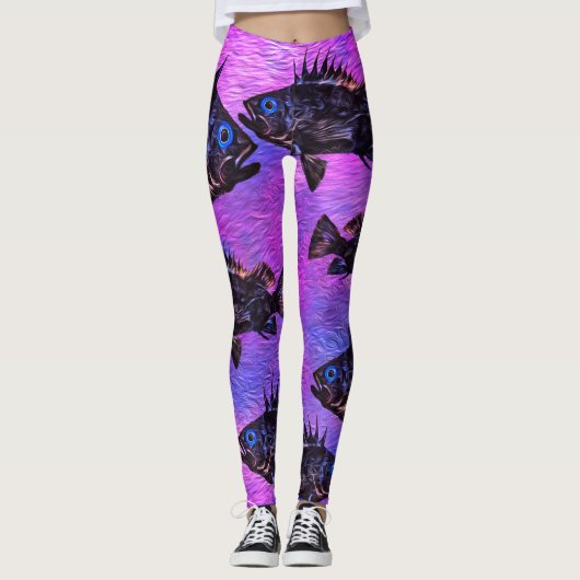 Stevige quillback op roze/Paars - Leggings (Voorkant)