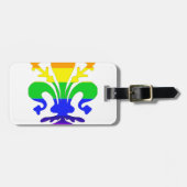 Stevige regenboog Fleur de Lis Bagagelabel (Voorkant horizontaal)
