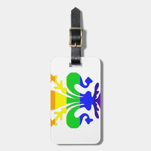 Stevige regenboog Fleur de Lis Bagagelabel (Voorkant verticaal)