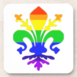 Stevige regenboog Fleur de Lis Bier Onderzetter