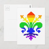 Stevige regenboog Fleur de Lis Briefkaart (Voorkant / Achterkant)