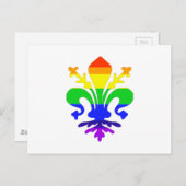 Stevige regenboog Fleur de Lis Briefkaart (Voorkant / Achterkant)