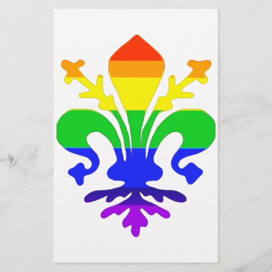 Stevige regenboog Fleur de Lis Briefpapier (Voorkant)