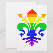 Stevige regenboog Fleur de Lis Briefpapier (Voorkant / Achterkant)