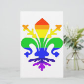 Stevige regenboog Fleur de Lis Briefpapier (Staand voorkant)