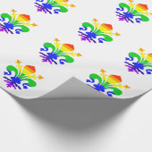Stevige regenboog Fleur de Lis Cadeaupapier (Hoek)