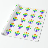 Stevige regenboog Fleur de Lis Cadeaupapier (Uitgerold)