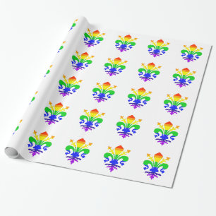 Stevige regenboog Fleur de Lis Cadeaupapier