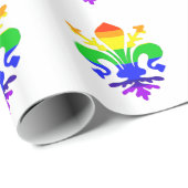 Stevige regenboog Fleur de Lis Cadeaupapier (Rol Hoek)