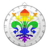 Stevige regenboog Fleur de Lis Dartbord (Voorkant)