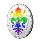 Stevige regenboog Fleur de Lis Dartbord (Voorkant Rechts)