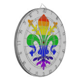 Stevige regenboog Fleur de Lis Dartbord (Voorkant Links)